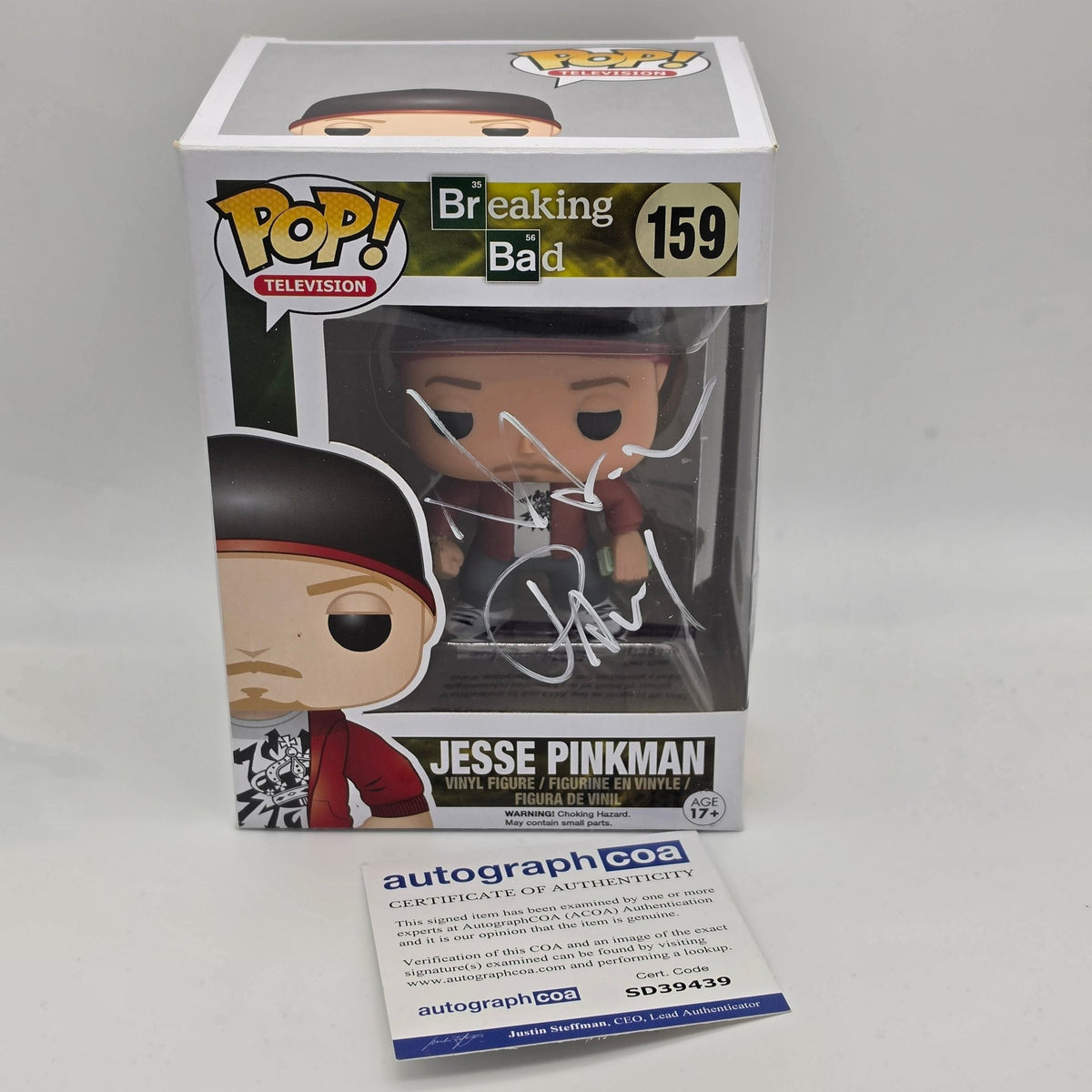 Breaking Bad - Jesse - #159 - Aaron Paul Signed - ACOA Authentication - Funko Pop!