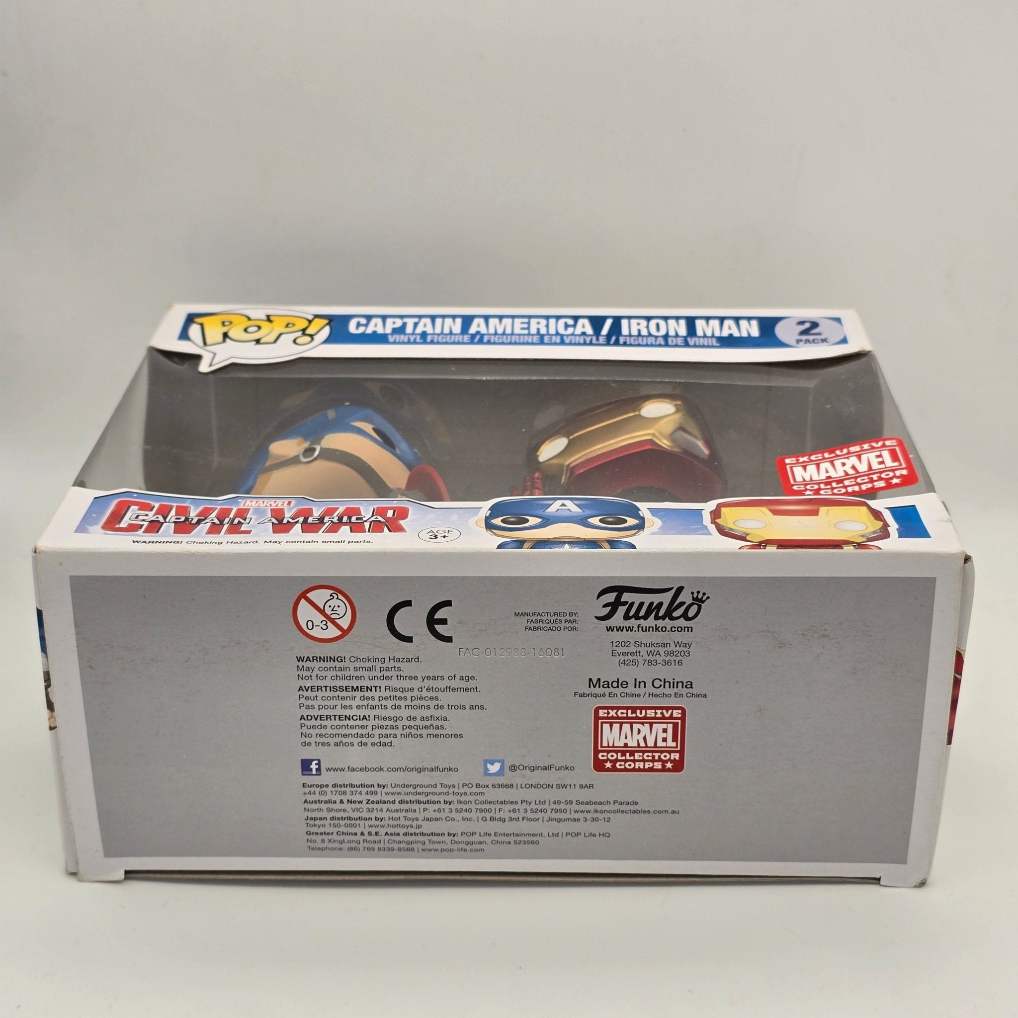 Captain America Civil War - Cap & Iron Man - 2 Pack - Collector Corps Excusive - Marvel - Funko Pop!