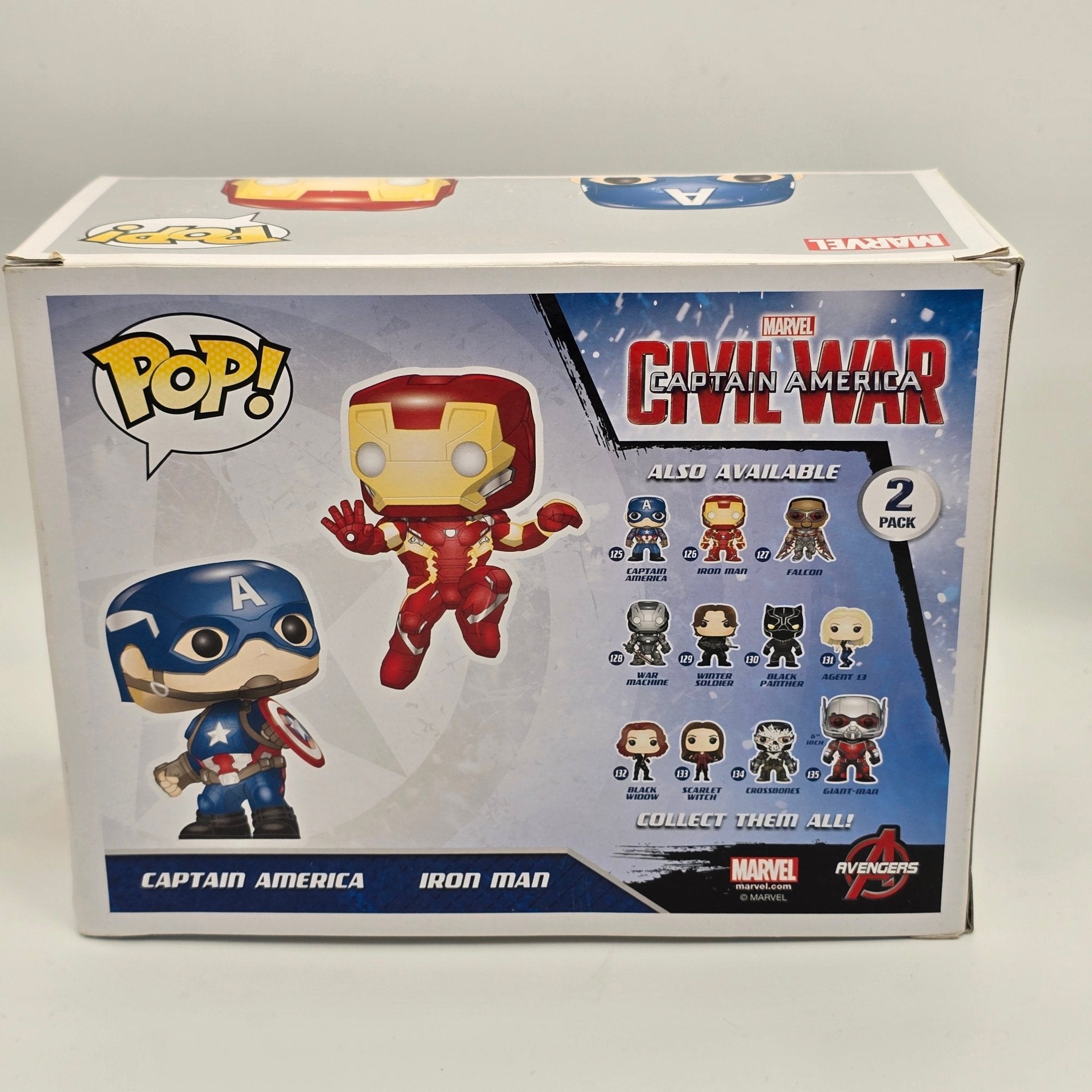 Captain America Civil War - Cap & Iron Man - 2 Pack - Collector Corps Excusive - Marvel - Funko Pop!
