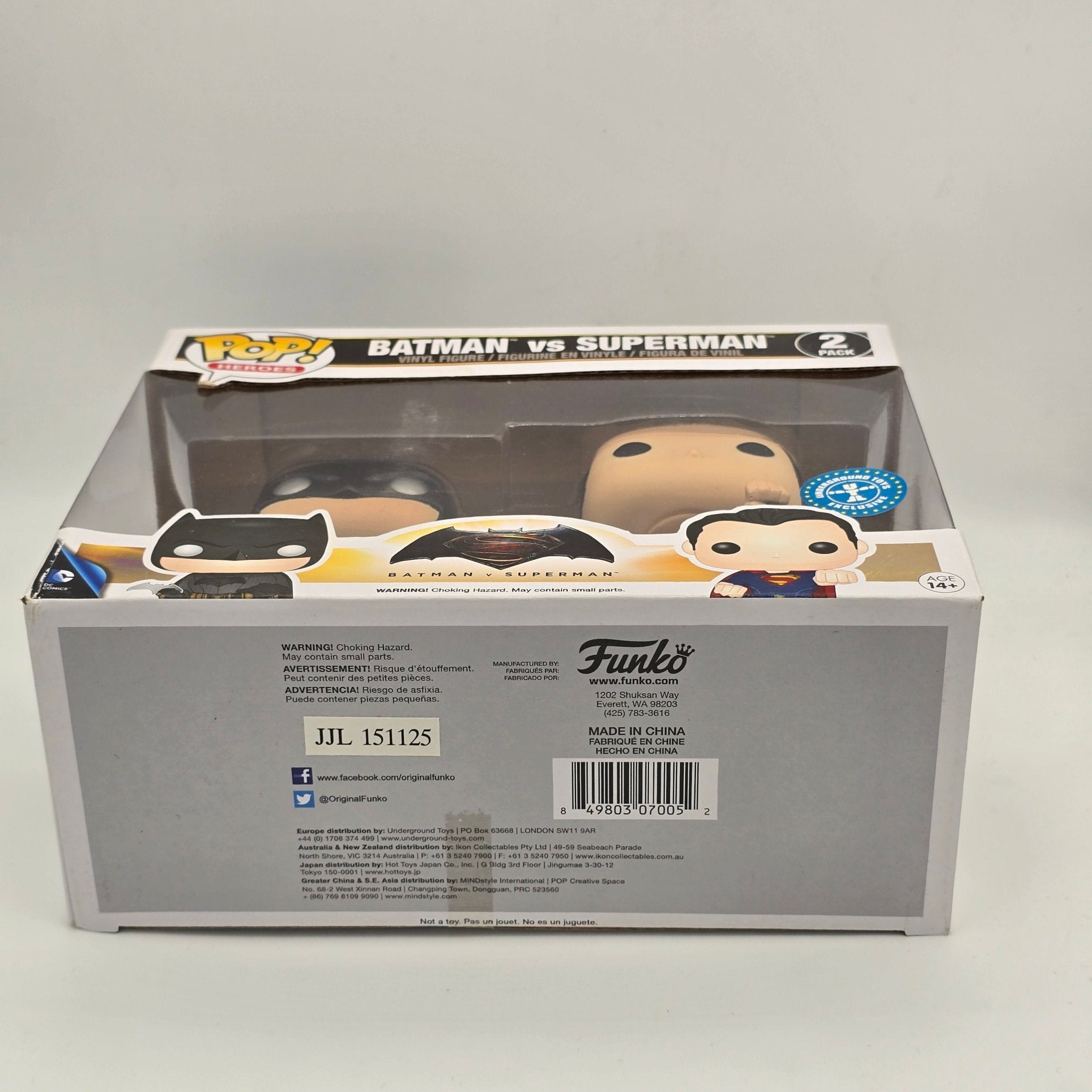 DC - Batman Vs Superman - 2 Pack - Underground Toys Exclusive - Funko Pop!