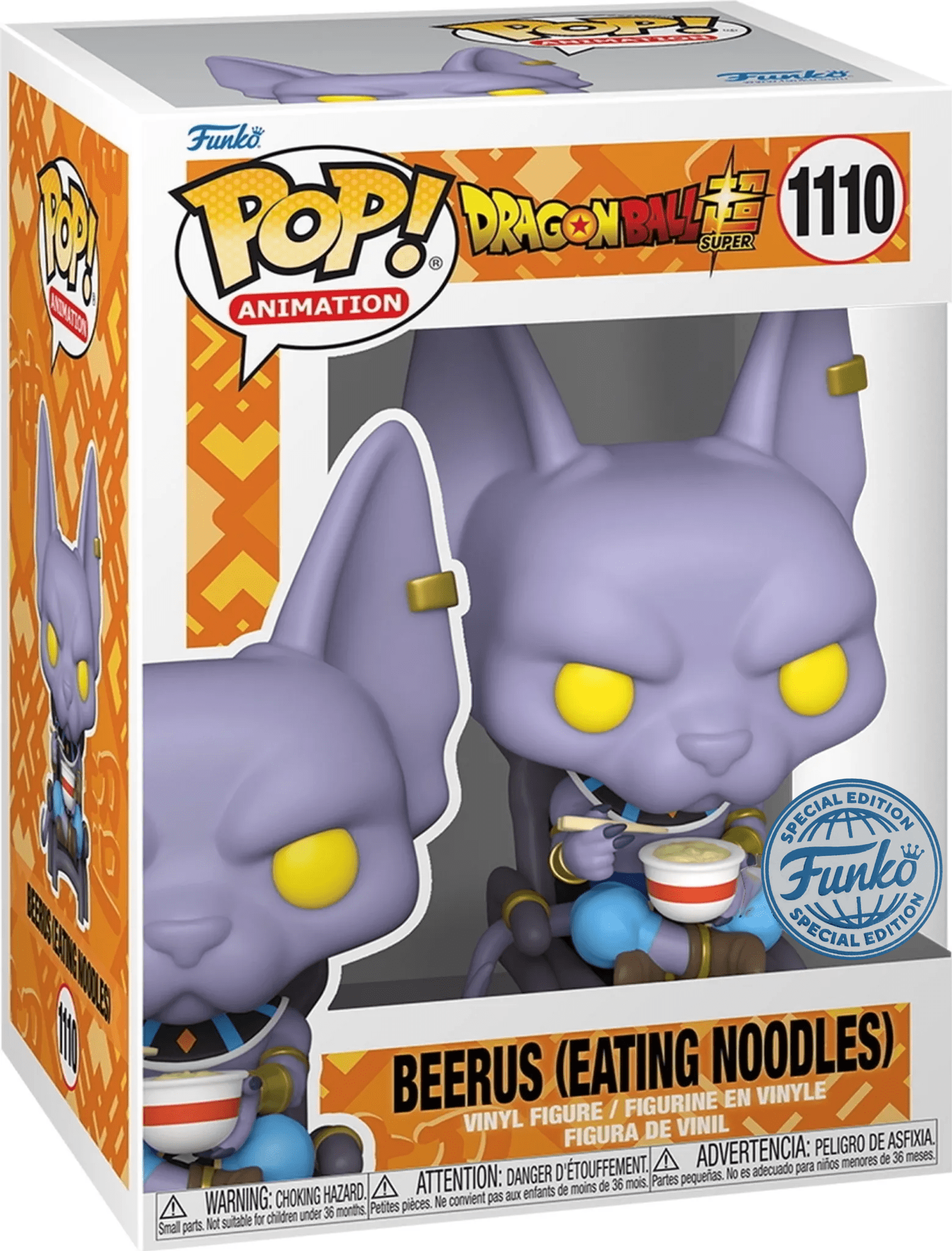 Dragon Ball Super - Beerus (Eating Noodles) - #1110 - Special Edition - Anime - Funko Pop!