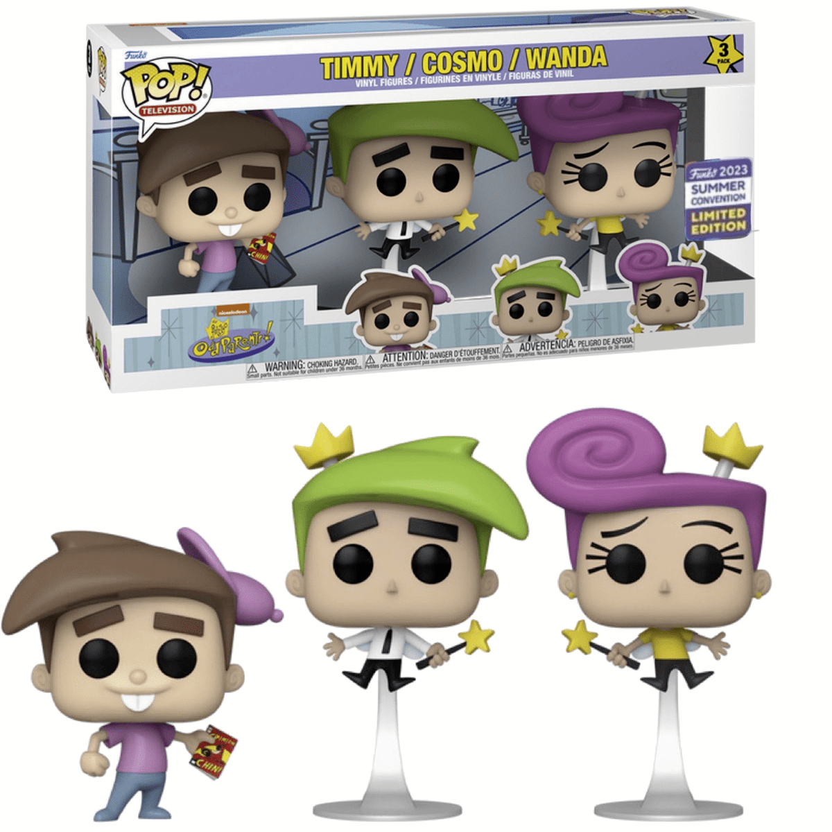 Fairly Odd Parents - Timmy Wanda Cosmo - 2023 Convention Exclusive - Television - 3 Pack - Funko Pop!