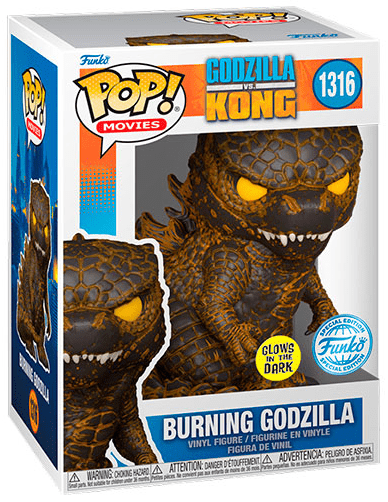 Godzilla Vs Kong - Burning Godzilla - #1316 - GITD Special Edition - Movies - Funko Pop!