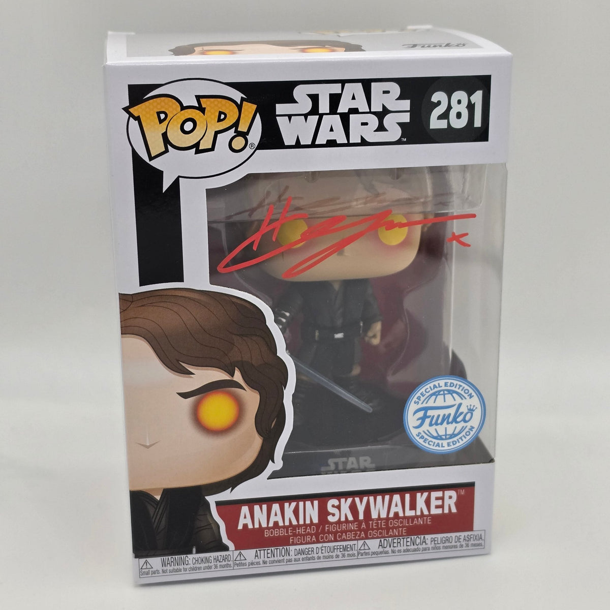 Sar Wars - Anakin Skywalker - #281 - Signed Hayden Christensen - SWAU Authentication - Funko Pop!