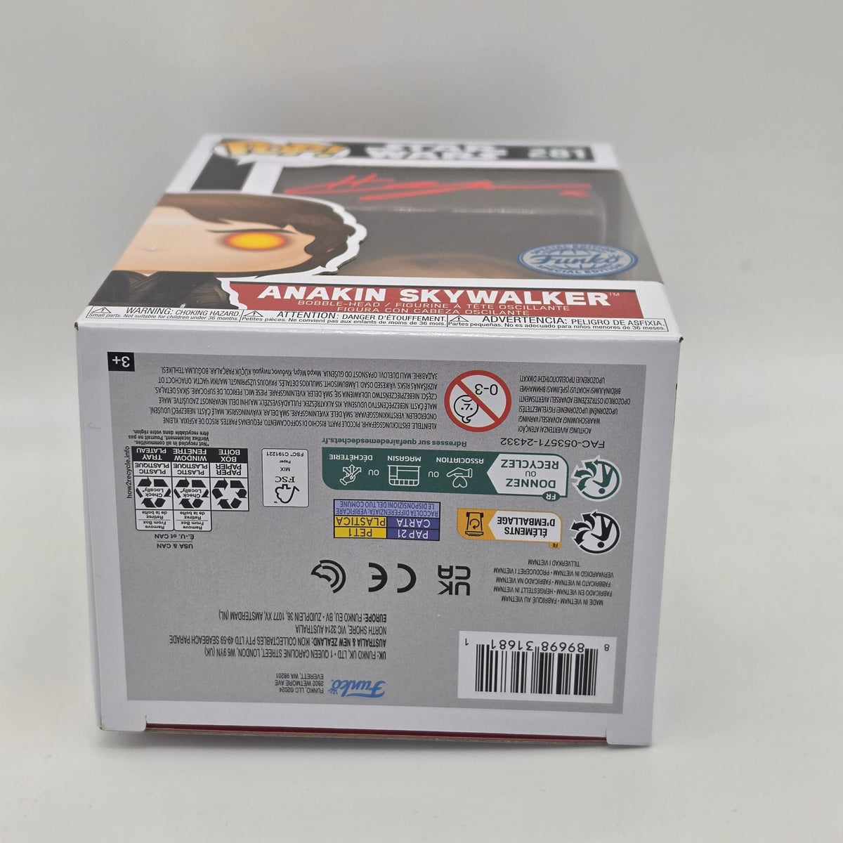 Sar Wars - Anakin Skywalker - #281 - Signed Hayden Christensen - SWAU Authentication - Funko Pop!