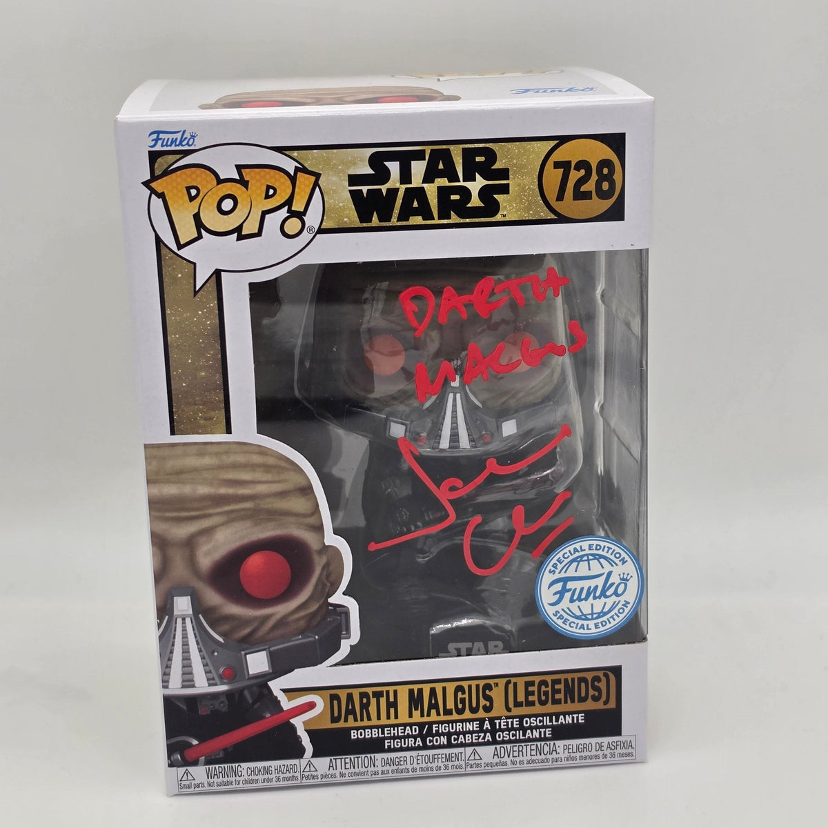 Star Wars - Darth Malgus - #728 - Jamie Glover Signed - SWAU Authentication - Funko Pop!