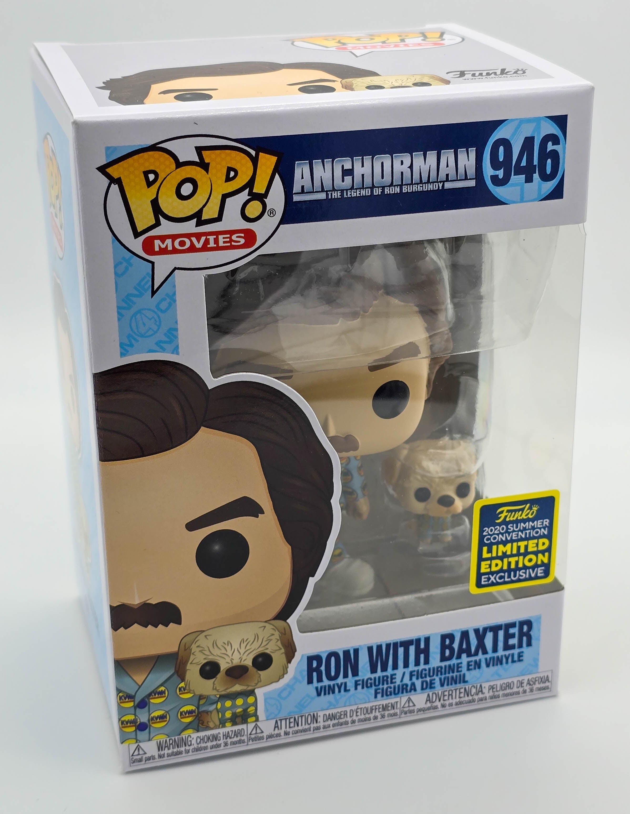 Anchorman - Ron Burgundy With Baxter - #946- 2020 Convention Exclusive - Movies - Funko Pop!