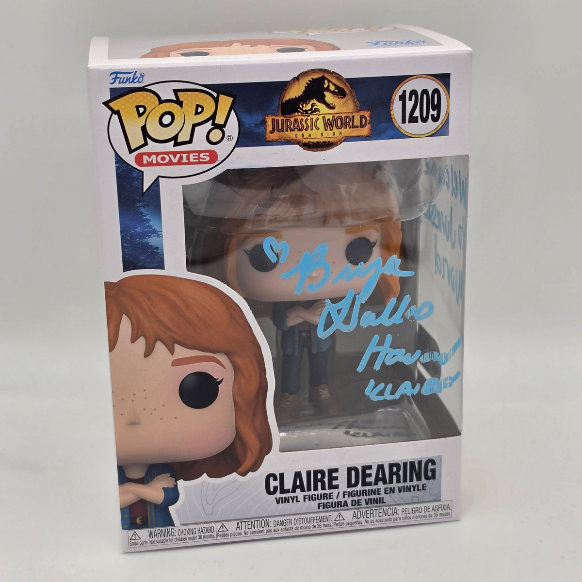Jurassic Park - Claire - #1209 - Bryce Dallas Howard Signed - SWAU Authentication - Funko Pop!