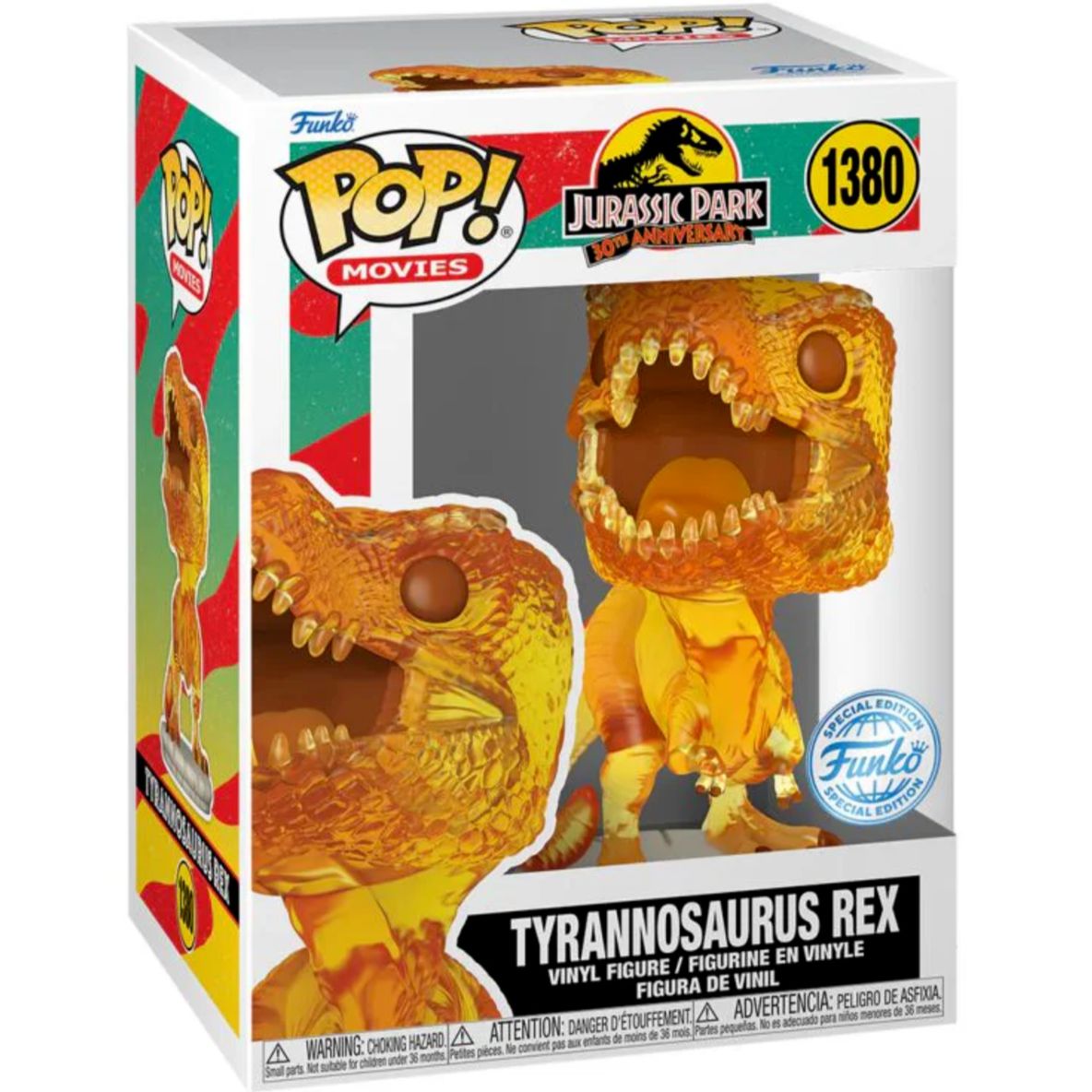 Jurassic Park - Tyrannosaurus Rex (Amber) - #1380 - Special Edition - Movies - Funko Pop!