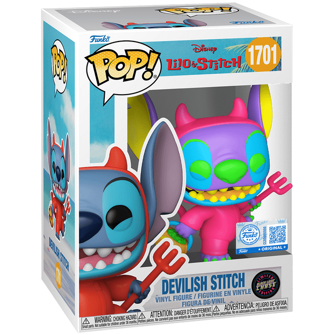 Lilo & Stitch - Devilish Stitch - 1701 - Blacklight Limited Chase - Disney - Funko Pop!