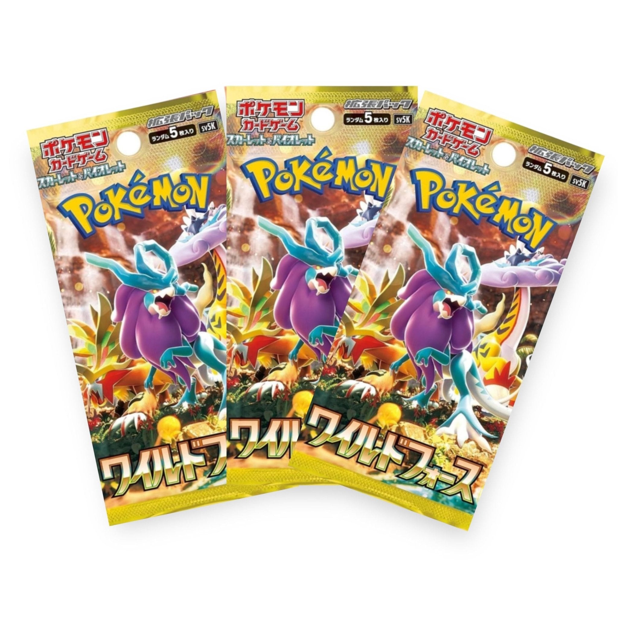 Pokémon TCG - Scarlet and Violet - Wild Force - x3 Japanese Booster Packs