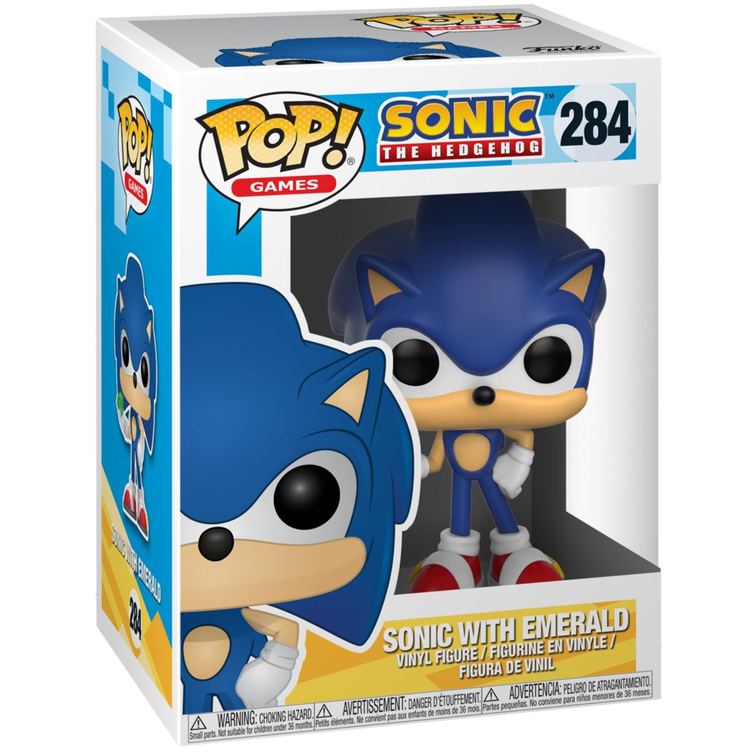 Sonic the Hedgehog - Sonic with Emerald - #284 - Games - Funko Pop!